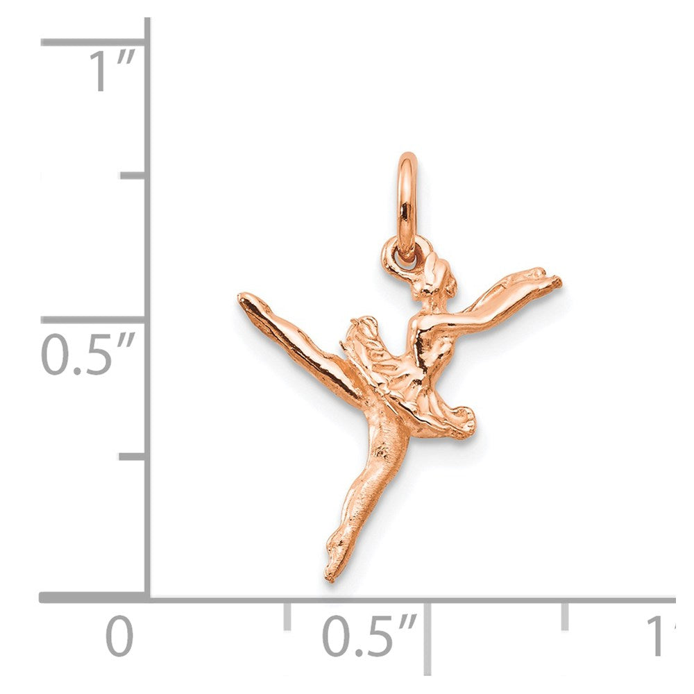 14K Rose Gold Polished 3-D Ballerina Charm