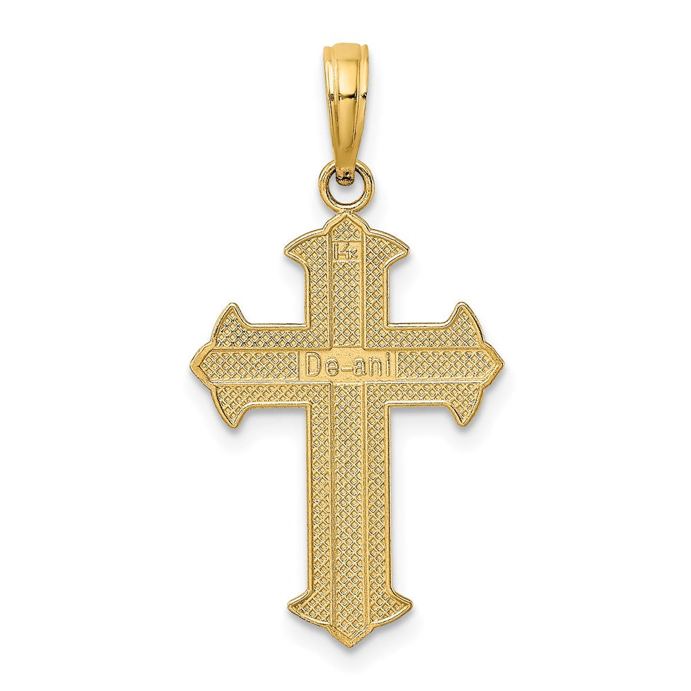 14K w/ Rhodium D/C Cross Charm