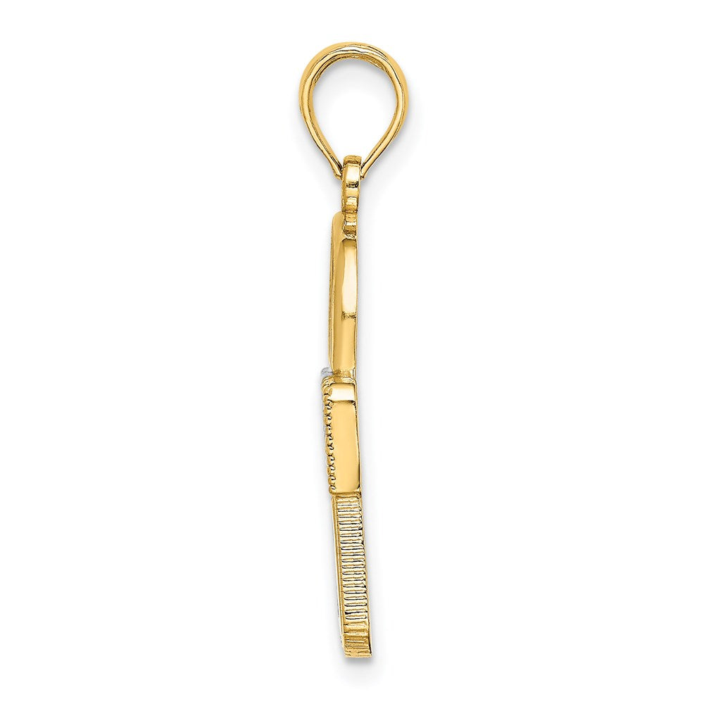 14k w/Rhodium Lock Charm