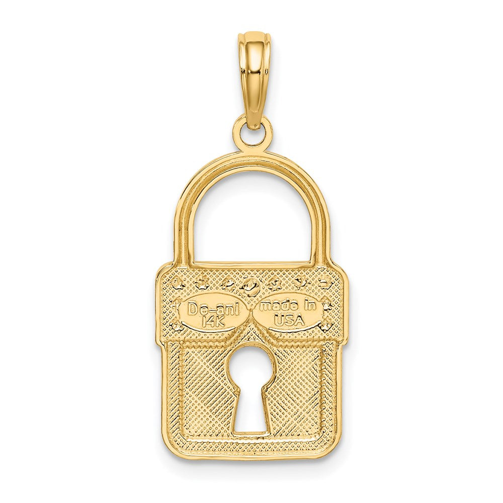 14k w/Rhodium Lock Charm