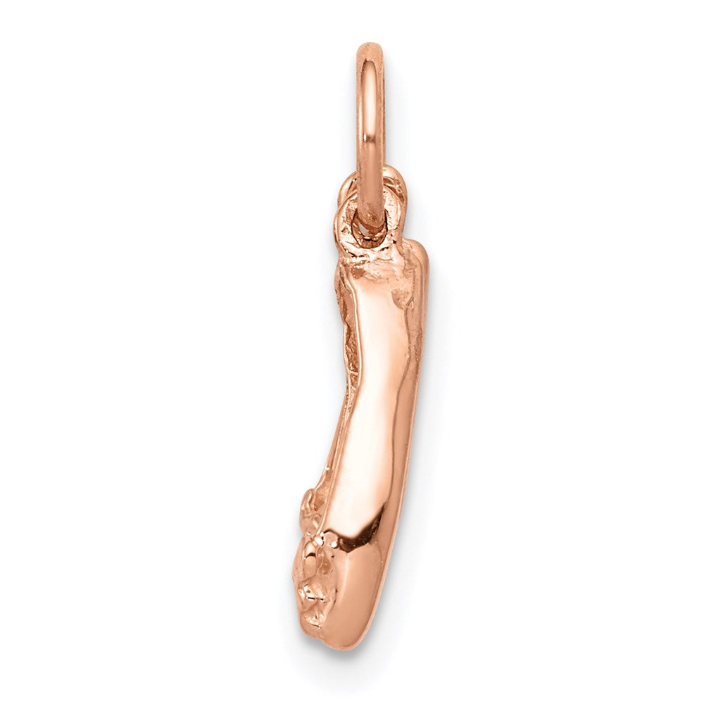 14K Rose Gold Polished 3-D Moveable Ballet Slippers Charm