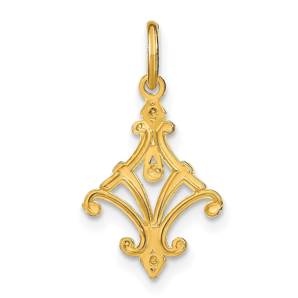 14K w/Rhodium D/C Chandelier Style Charm