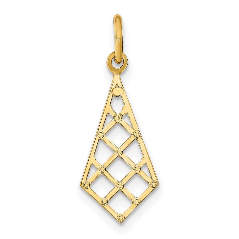 14K w/Rhodium D/C Small Criss-Cross Charm
