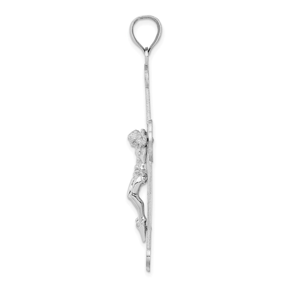 14K White Gold Crucifix Charm