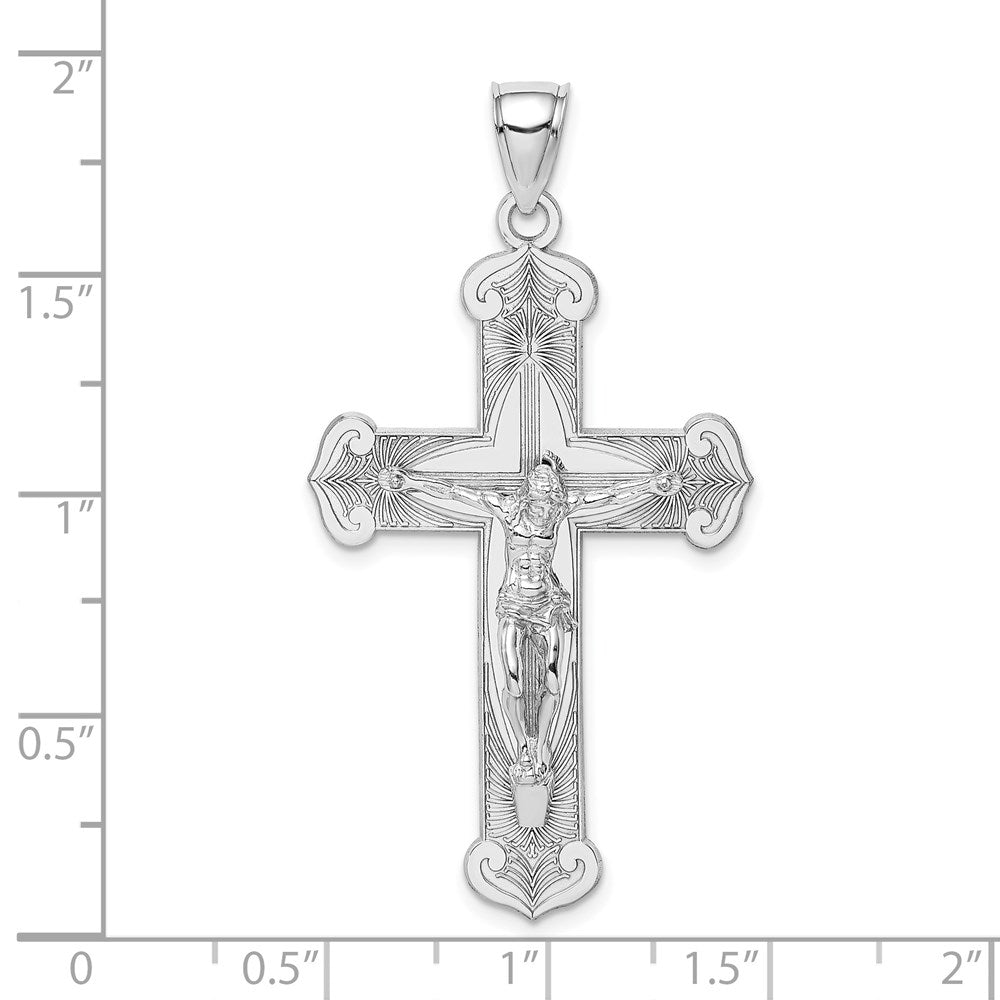 14K White Gold Crucifix Charm