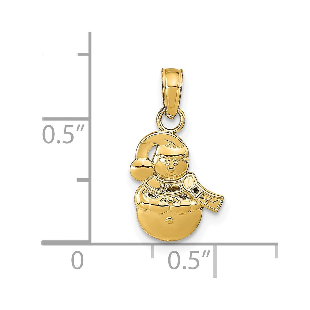 14K Snowman Pendant