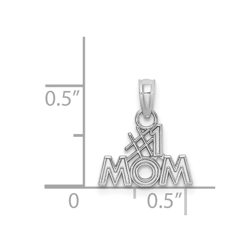 14K White Gold #1 MOM Charm