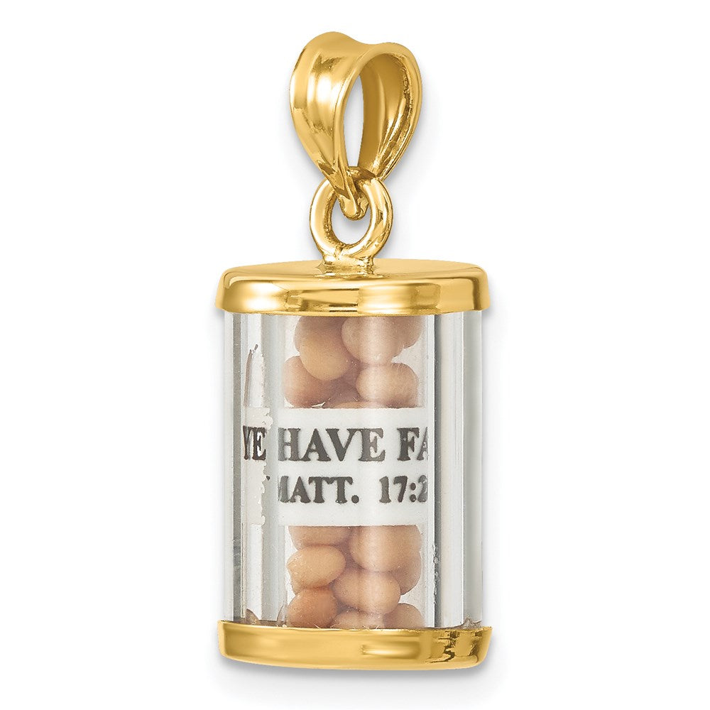 14K 3-D Mustard Seeds Matthew 17 Scroll Pendant