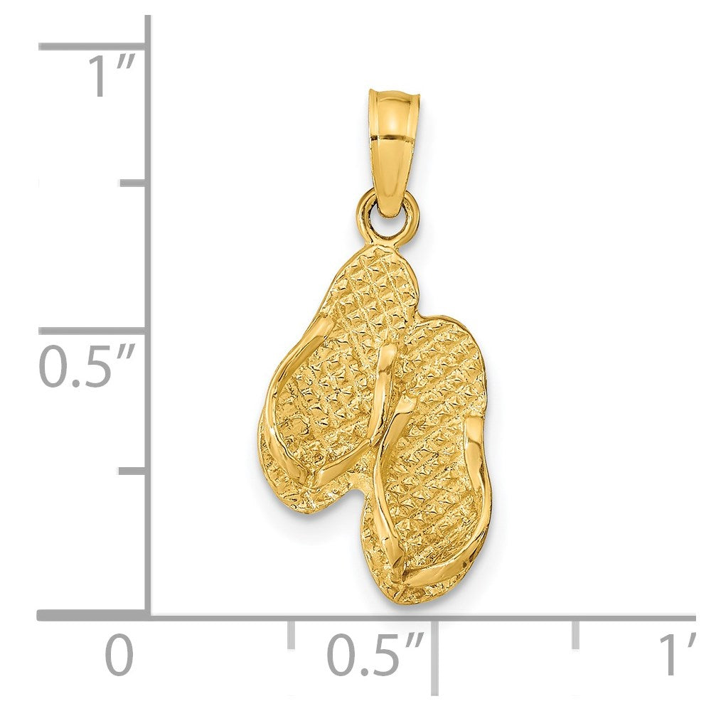 14K ST. GEORGE ISLAND Reversible Flip Flops Pendant