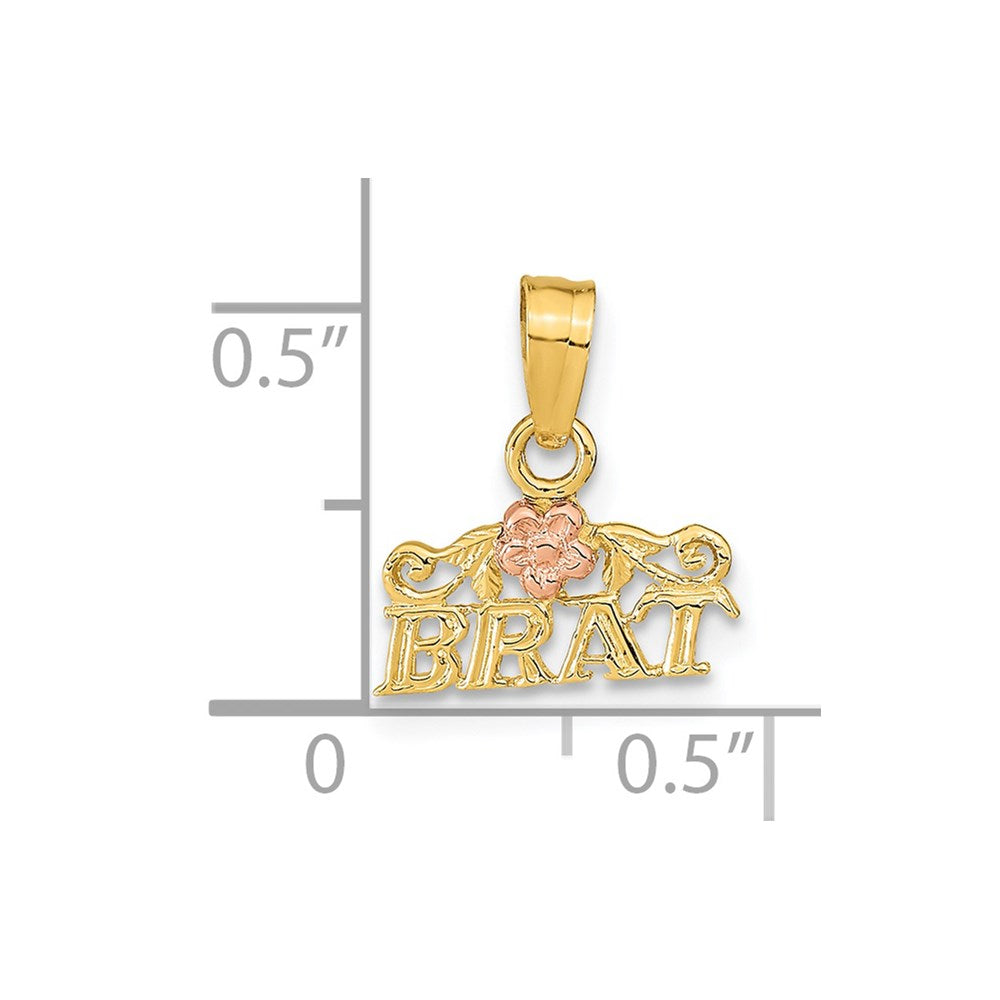 14K Rose and Yellow Gold BRAT Pendant