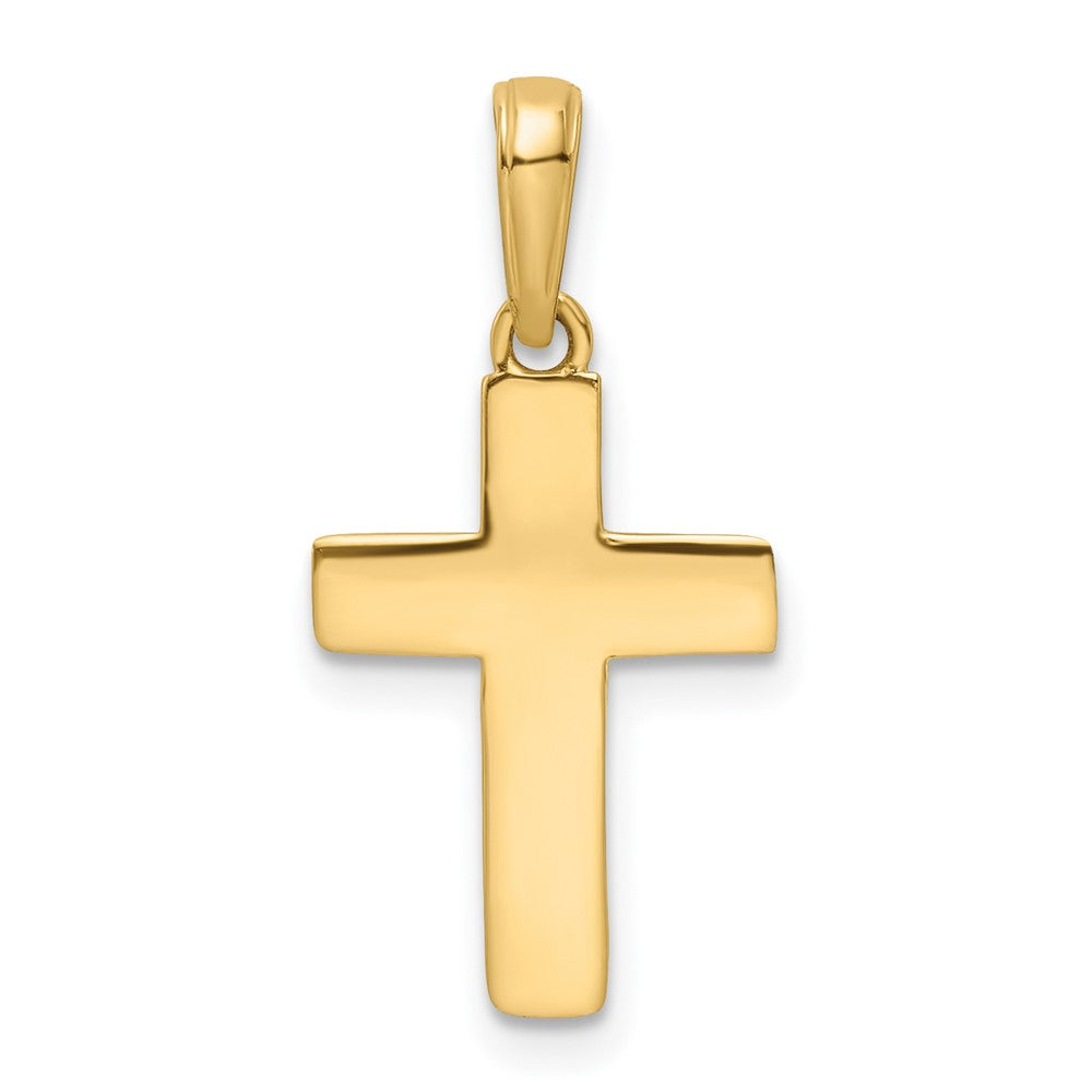 14K w/Rhodium D/C Cross Pendant