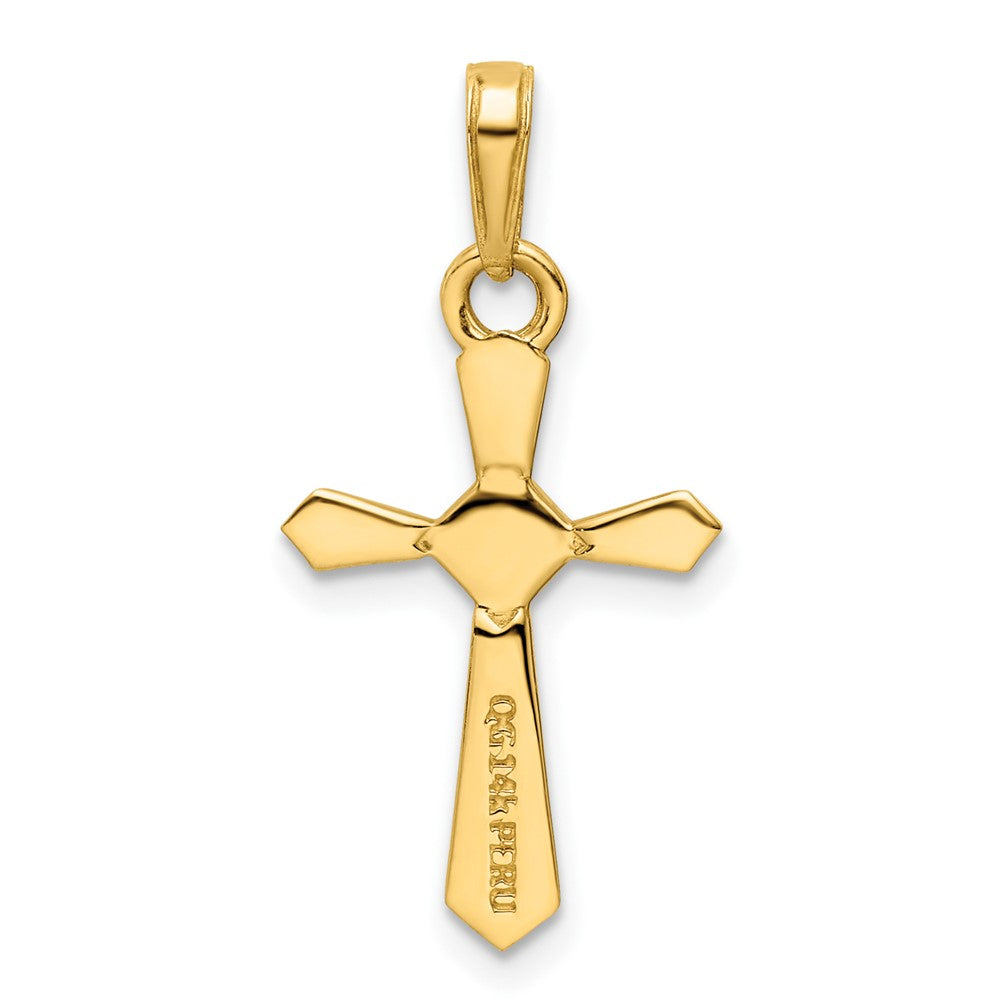 14K w/Rhodium D/C Cross Pendant