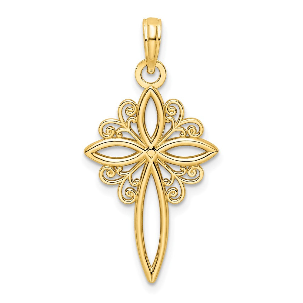 14K Polished Cross Pendant