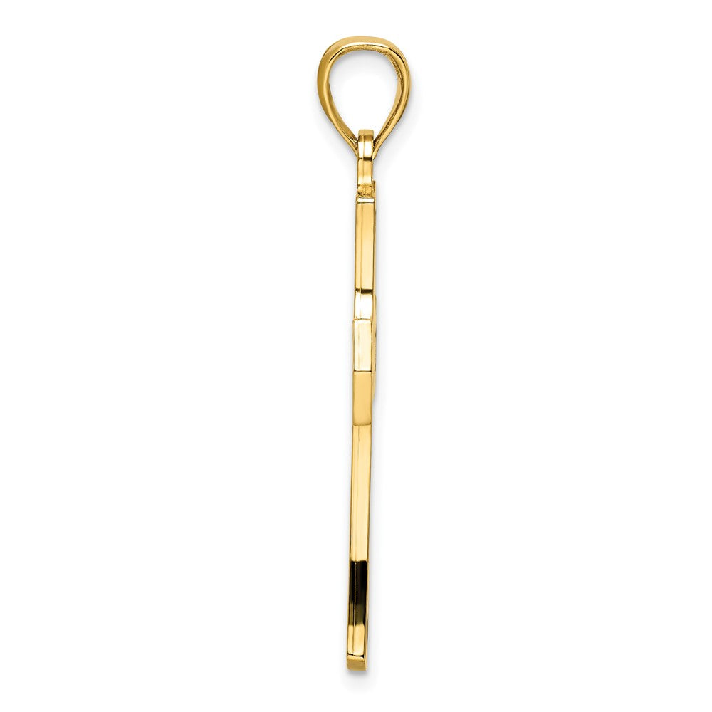 14K Polished Double Cross Pendant