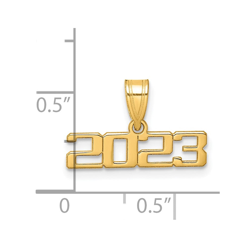 14K Polished 2023 Graduation Charm