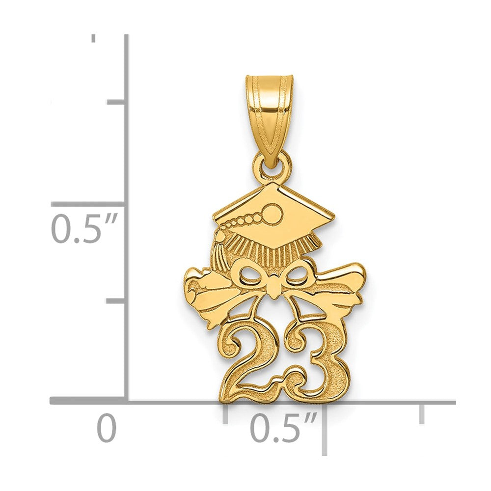 14K Graduation Cap and Diploma - 2023 Charm