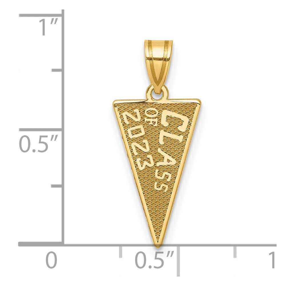 14K Class Of 2023 Rally Flag / Graduation Charm