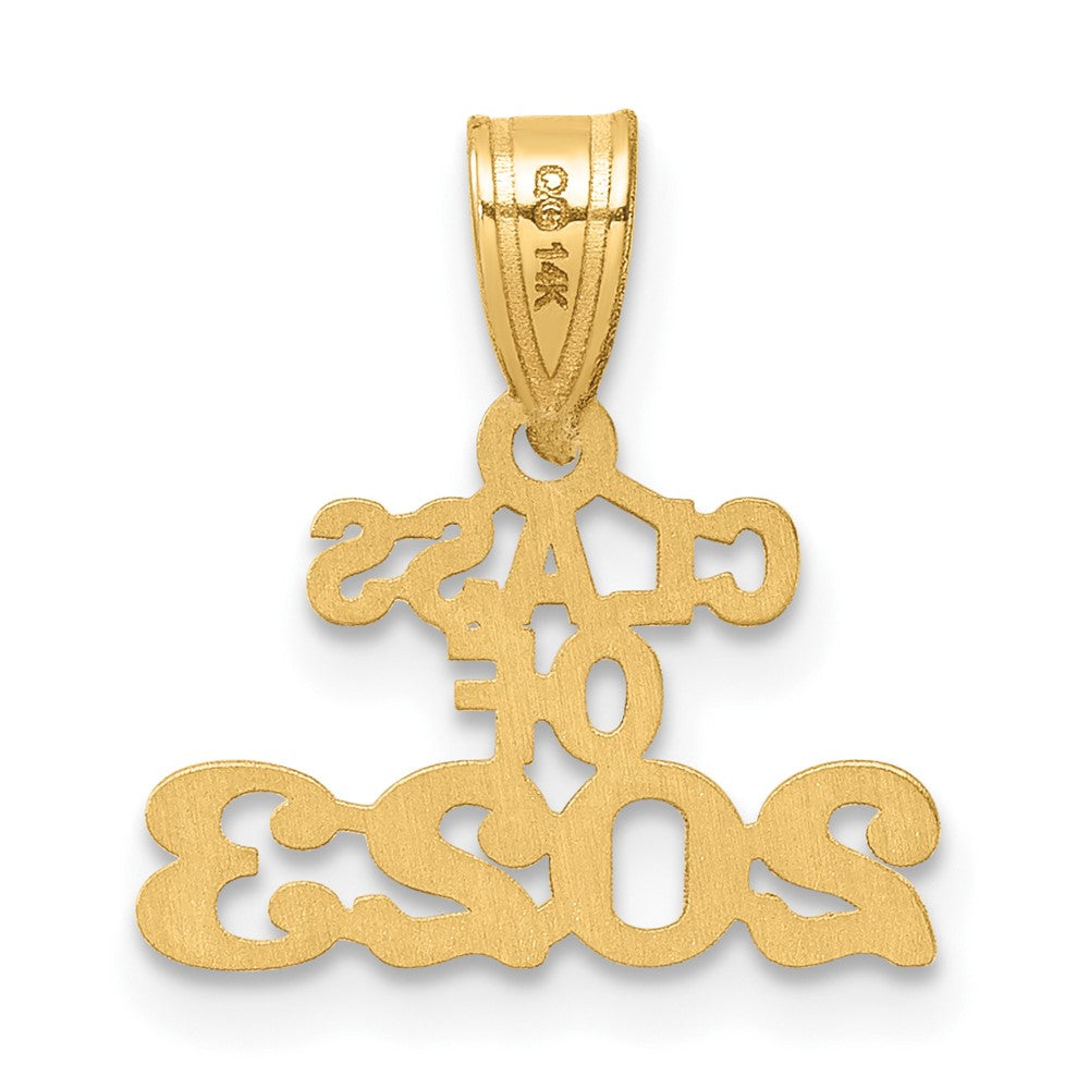 14k Polished Block CLASS OF 2023 Charm