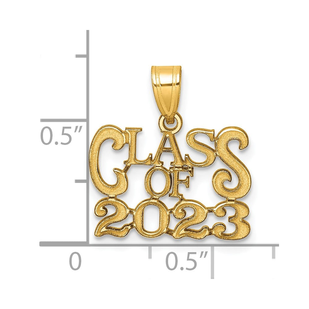 14k Polished CLASS OF 2023 Graduation Charm