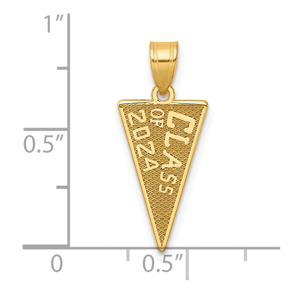 14K Class Of 2024 Rally Flag / Graduation Charm