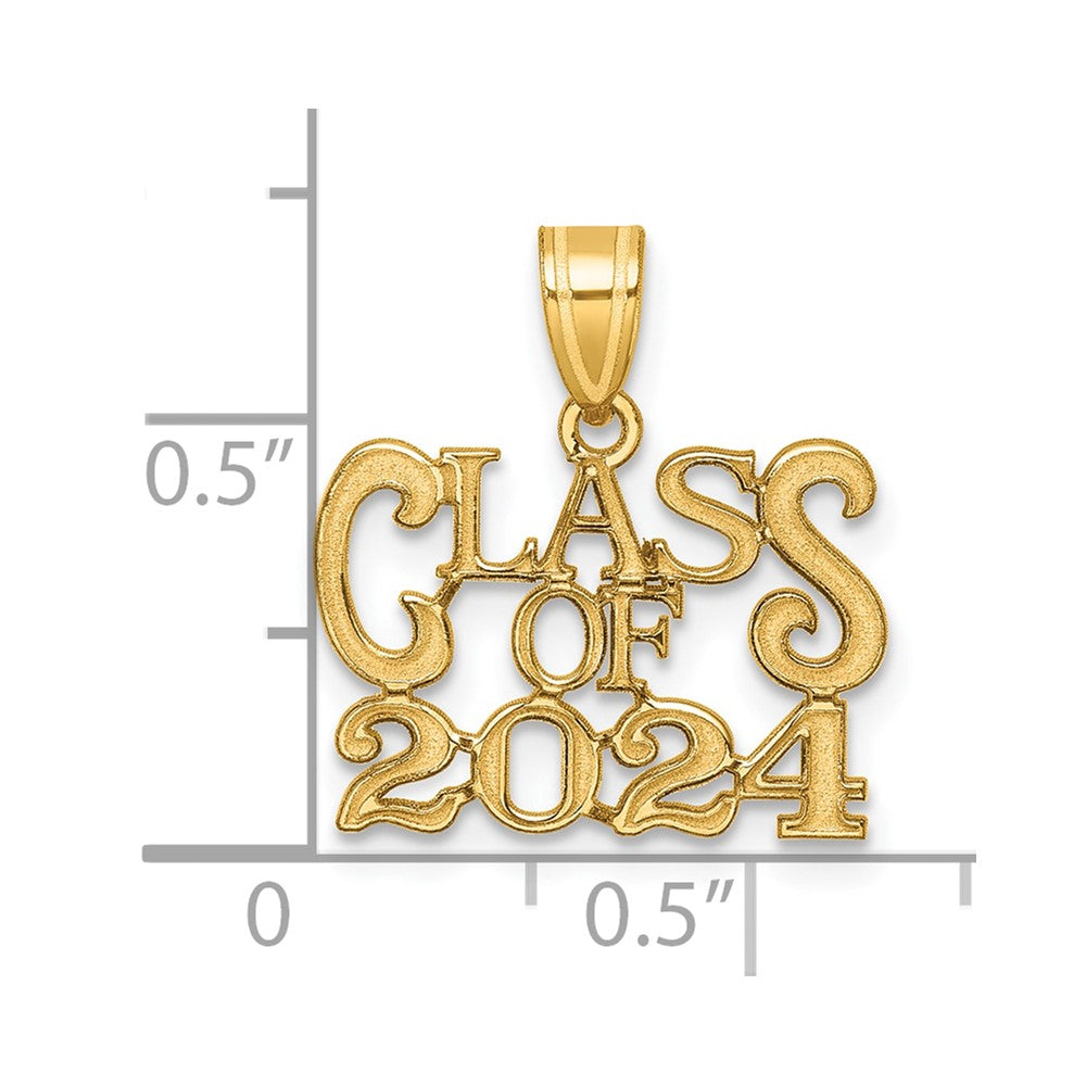 14k Polished CLASS OF 2024 Graduation Charm