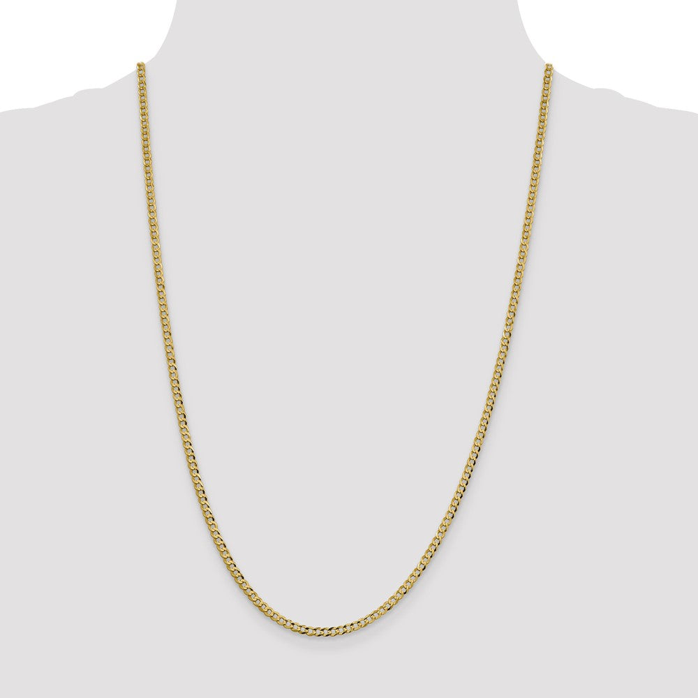 14K 26 inch 3.1mm Lightweight Flat Cuban with Lobster Clasp Chain