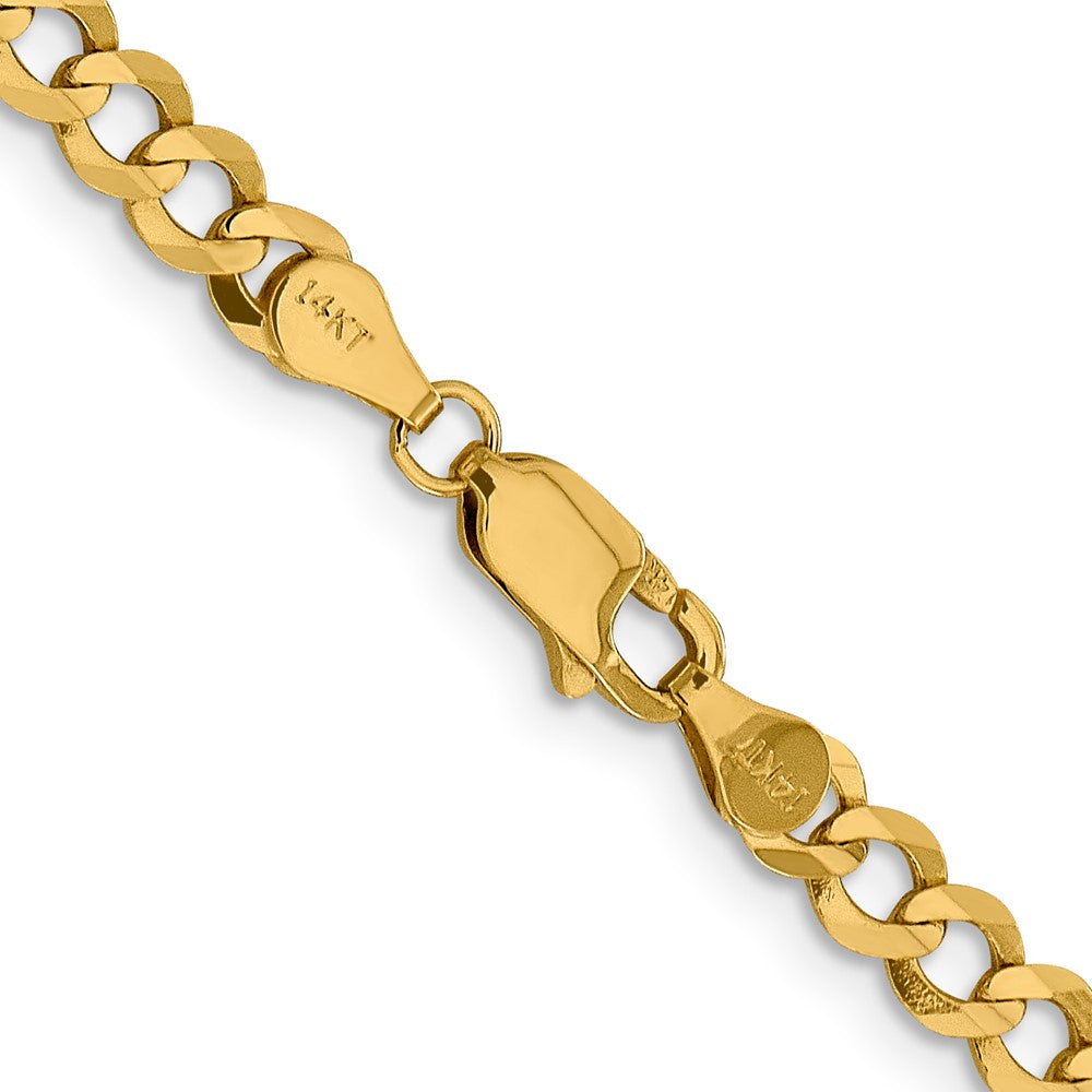 14K 20 inch 4.7mm Lightweight Flat Cuban with Lobster Clasp Chain