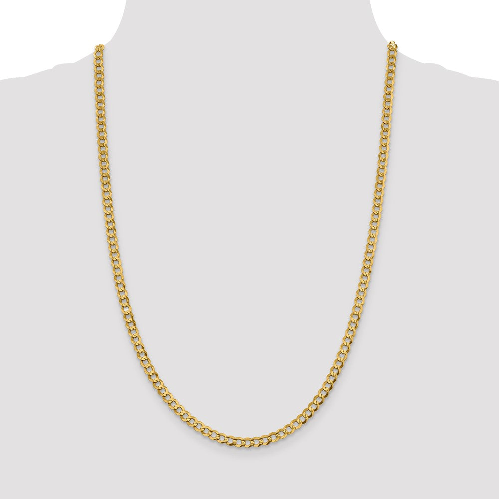 14K 16 inch 4.7mm Lightweight Flat Cuban with Lobster Clasp Chain