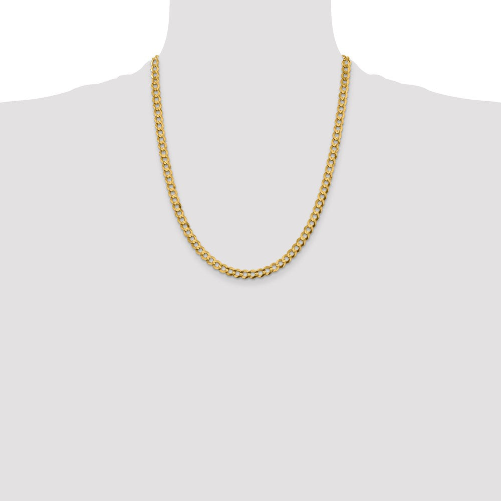 14K 22 inch 5.9mm Lightweight Flat Cuban with Lobster Clasp Chain