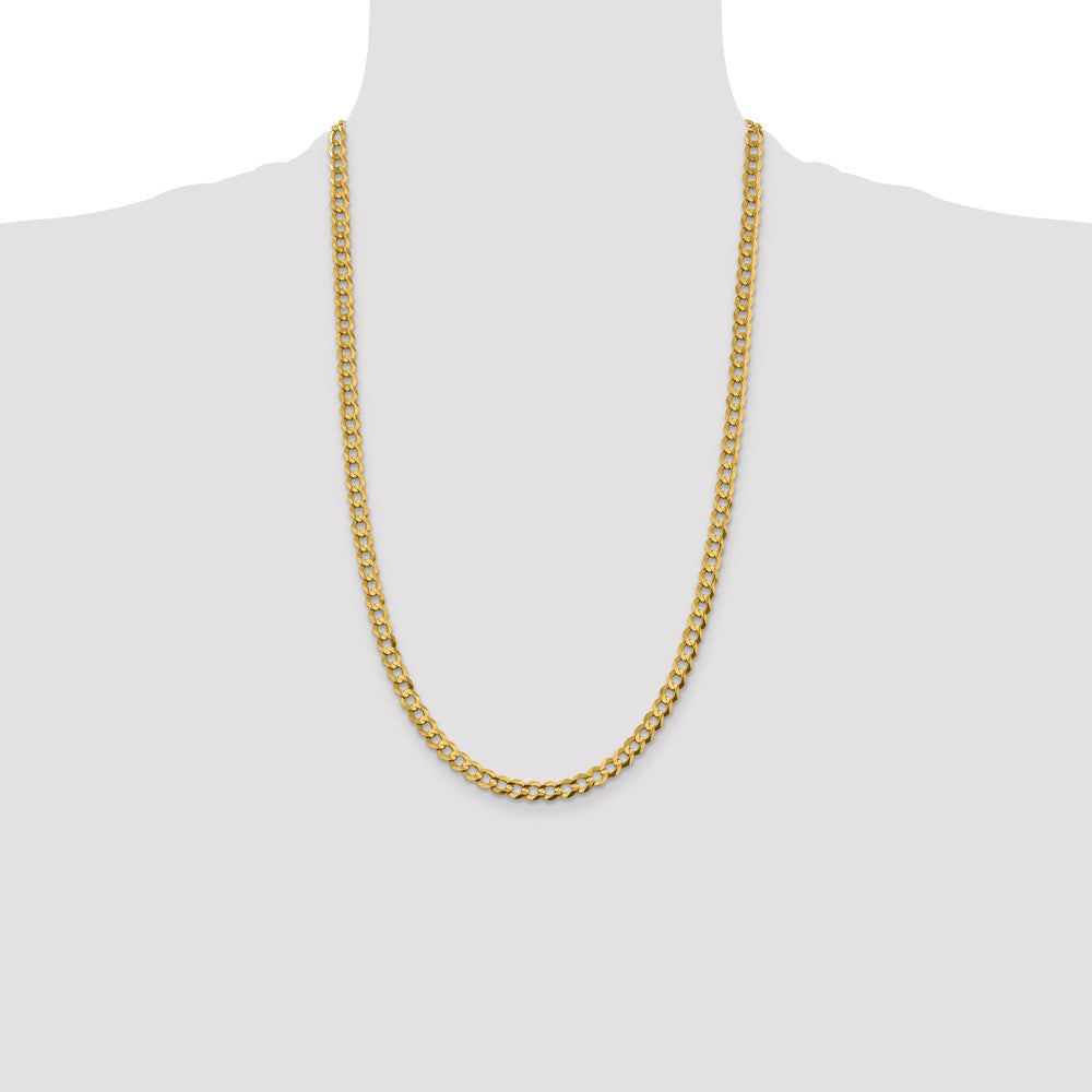14K 26 inch 5.9mm Lightweight Flat Cuban with Lobster Clasp Chain