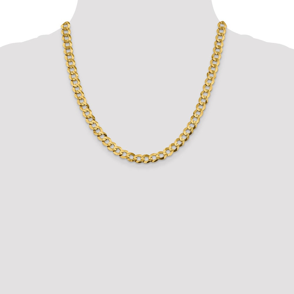14K 20 inch 8.3mm Lightweight Flat Cuban with Lobster Clasp Chain