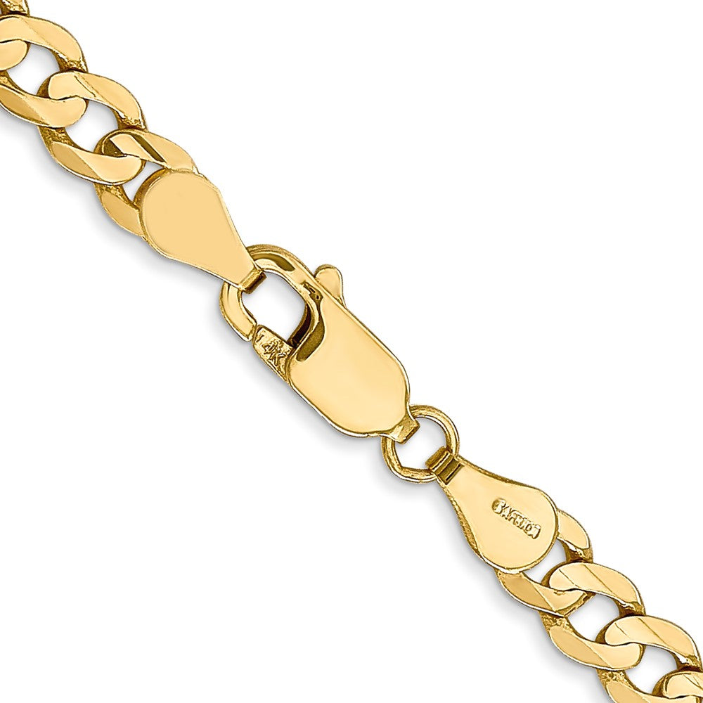 14K 20 inch 4.5mm Open Concave Curb with Lobster Clasp Chain