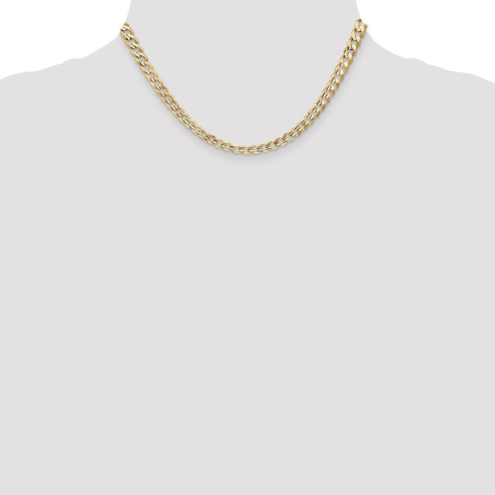 14K 16 inch 5.25mm Open Concave Curb with Lobster Clasp Chain