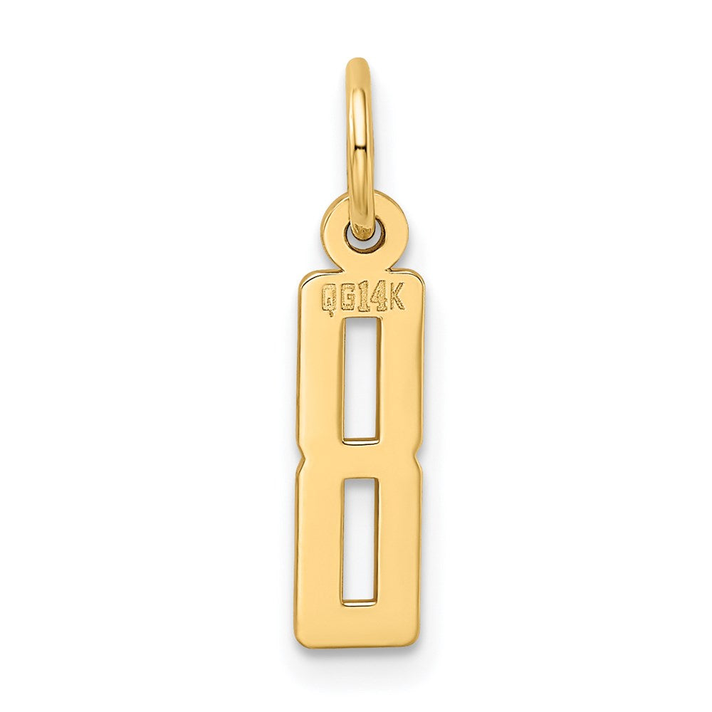 14k Small Elongated Number 8 Charm