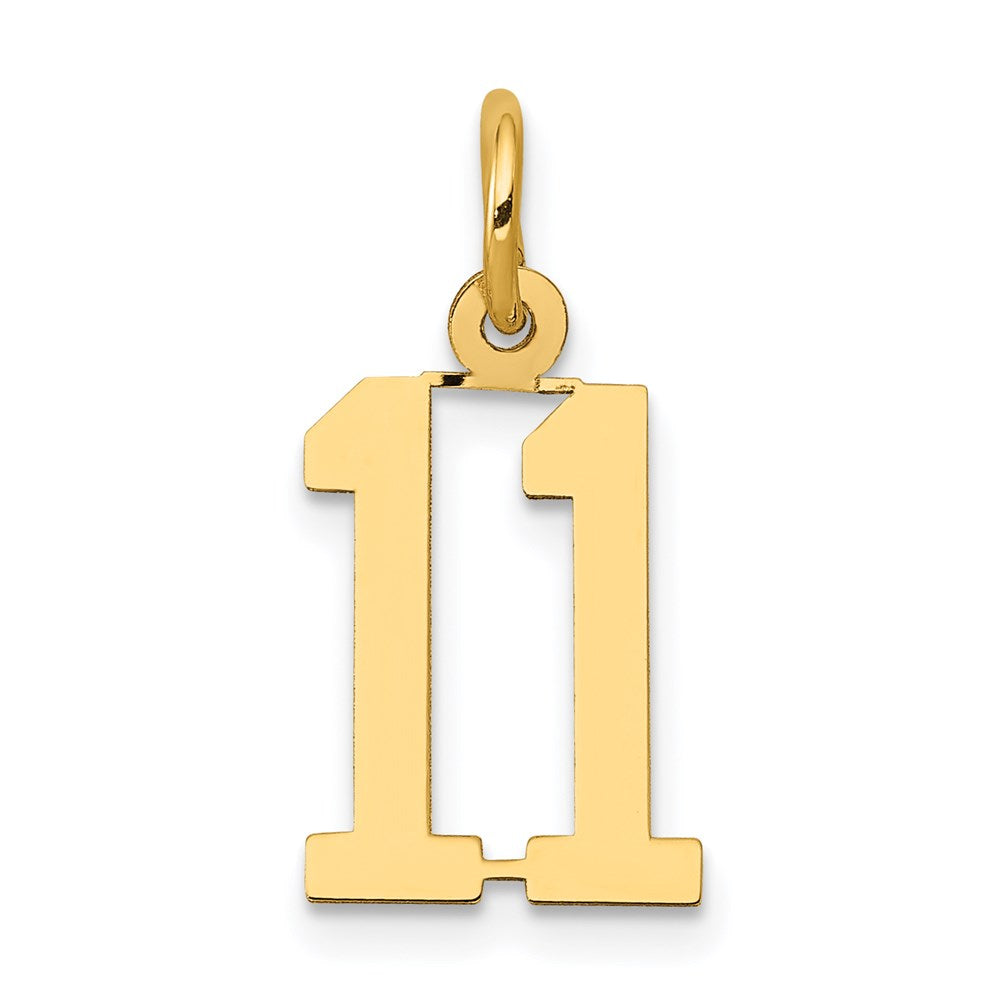 14k Small Elongated Number 11 Charm