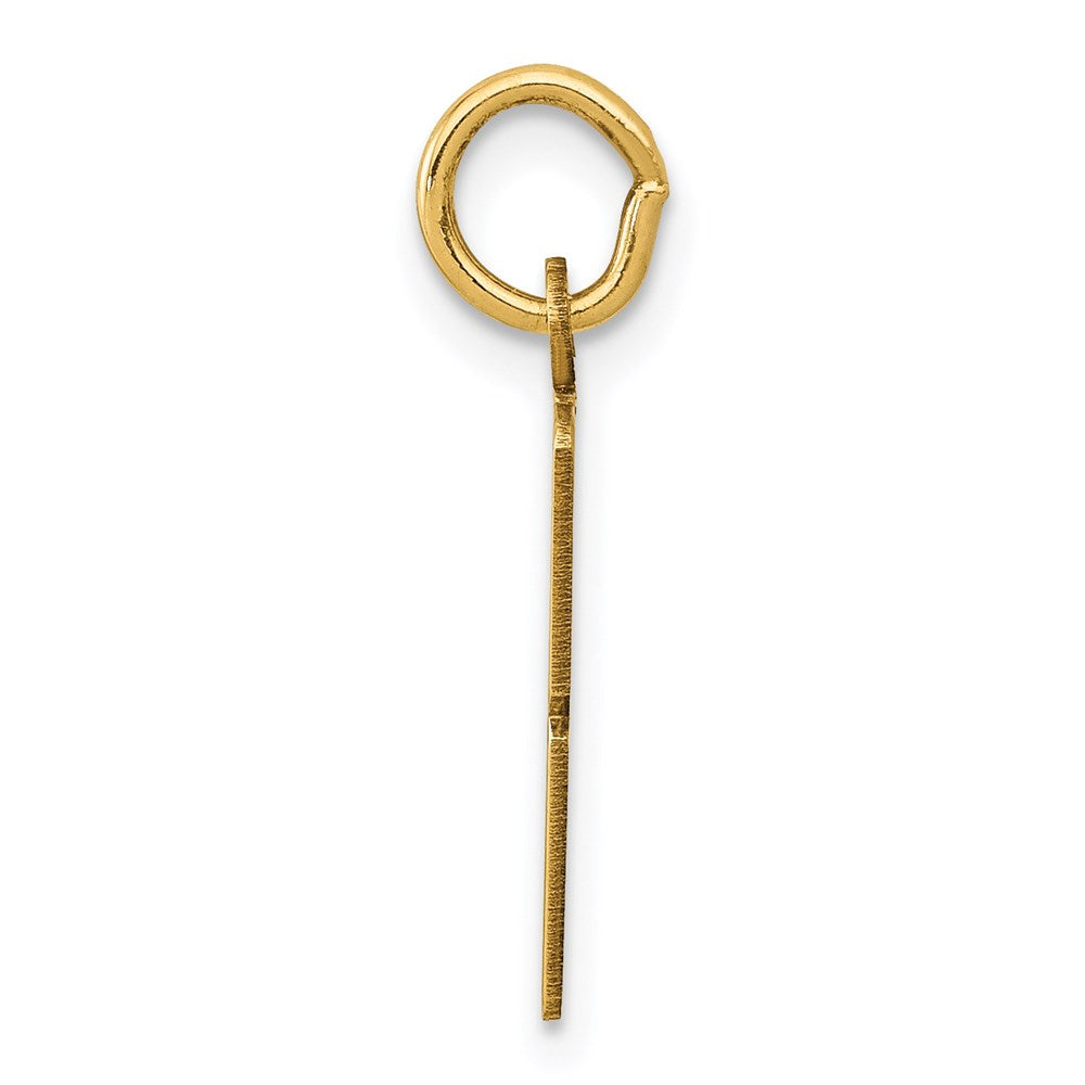 14k Small Elongated Number 18 Charm