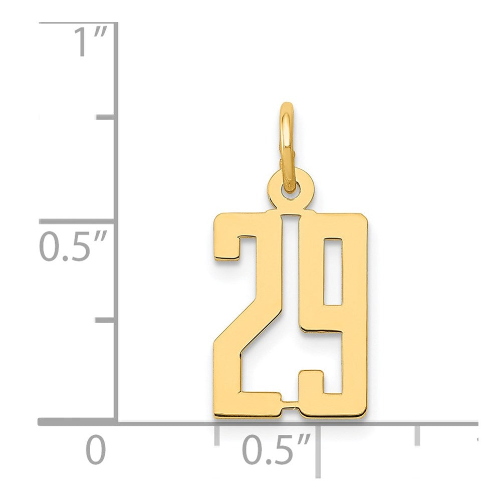 14k Small Elongated Number 29 Charm