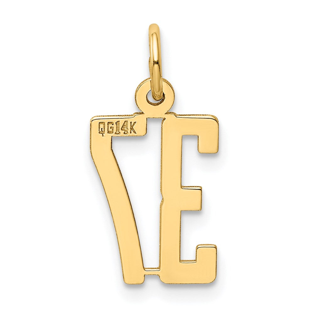 14k Small Elongated Number 37 Charm