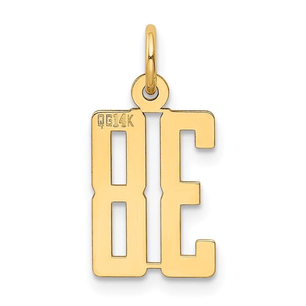 14k Small Elongated Number 38 Charm