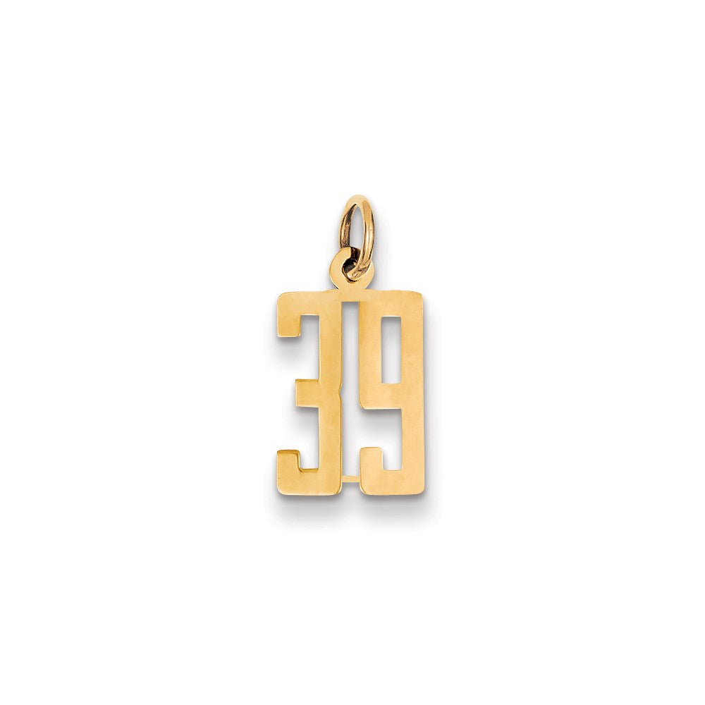14k Small Elongated Number 39 Charm