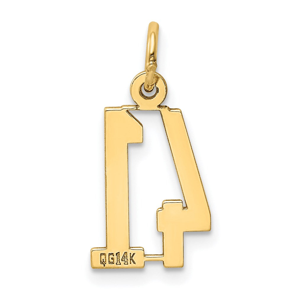 14k Small Elongated Number 41 Charm
