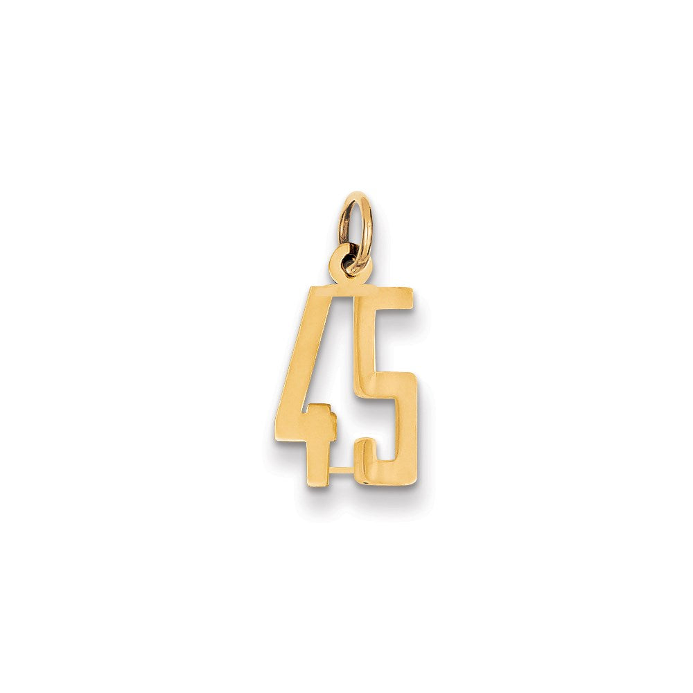 14k Small Elongated Number 45 Charm