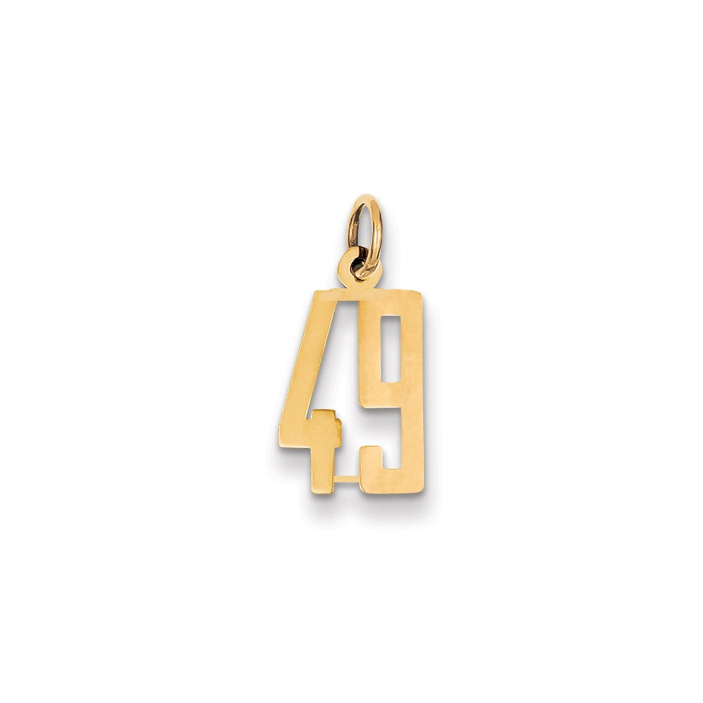14k Small Elongated Number 49 Charm