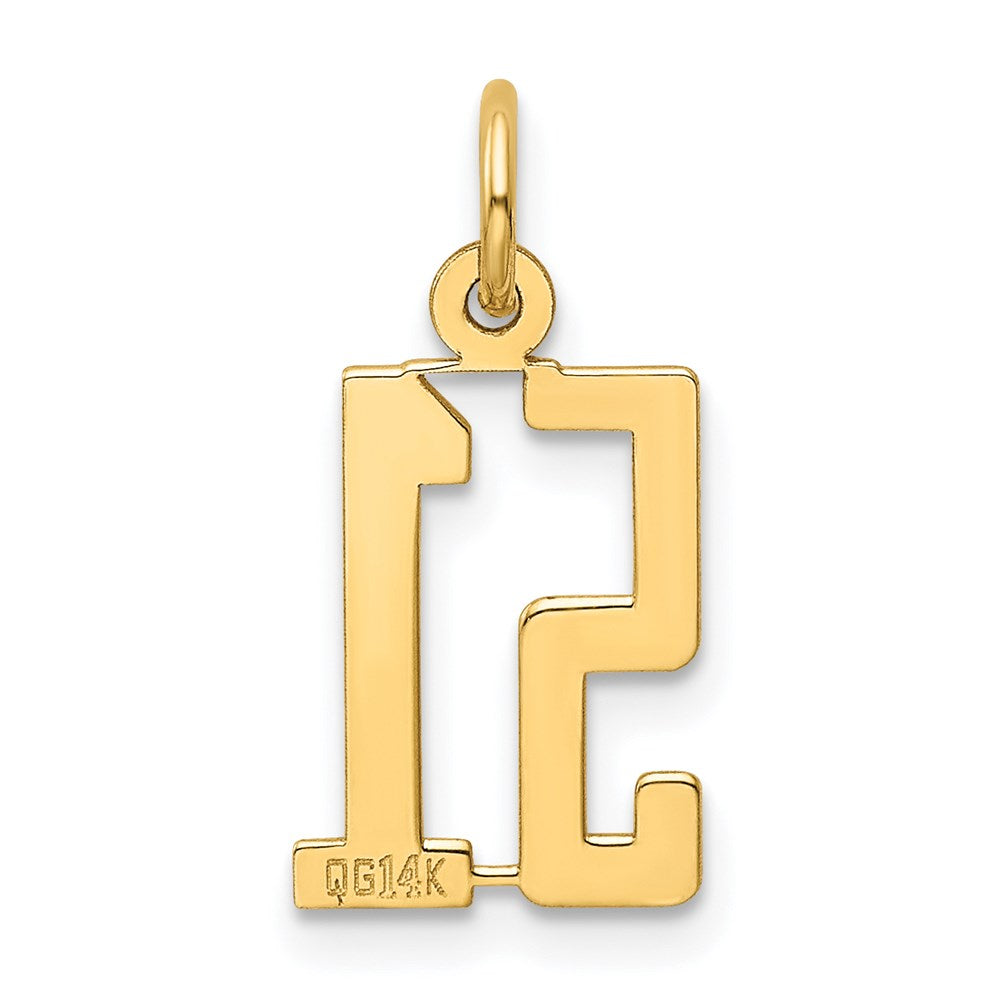 14k Small Elongated Number 51 Charm