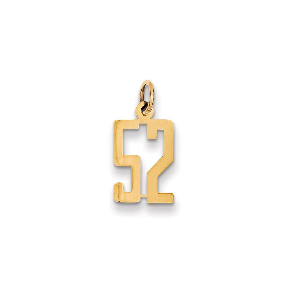 14k Small Elongated Number 52 Charm