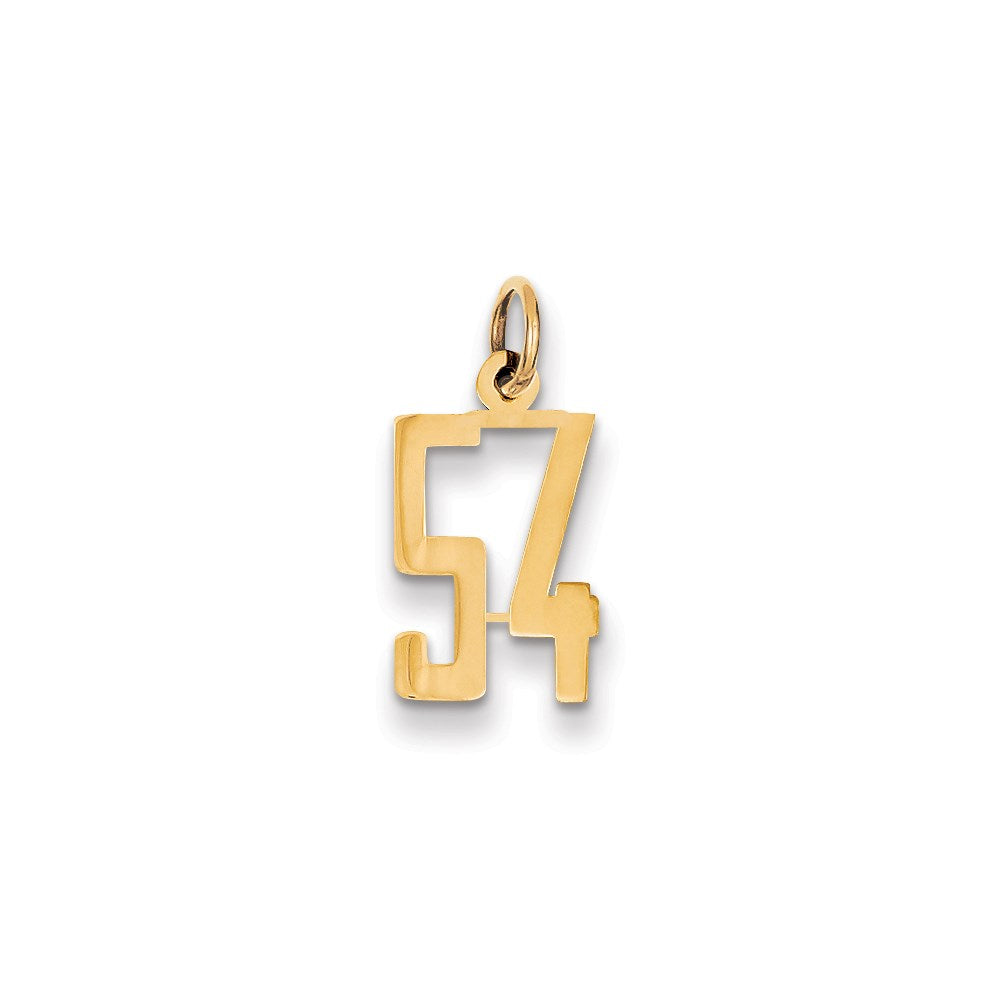 14k Small Elongated Number 54 Charm