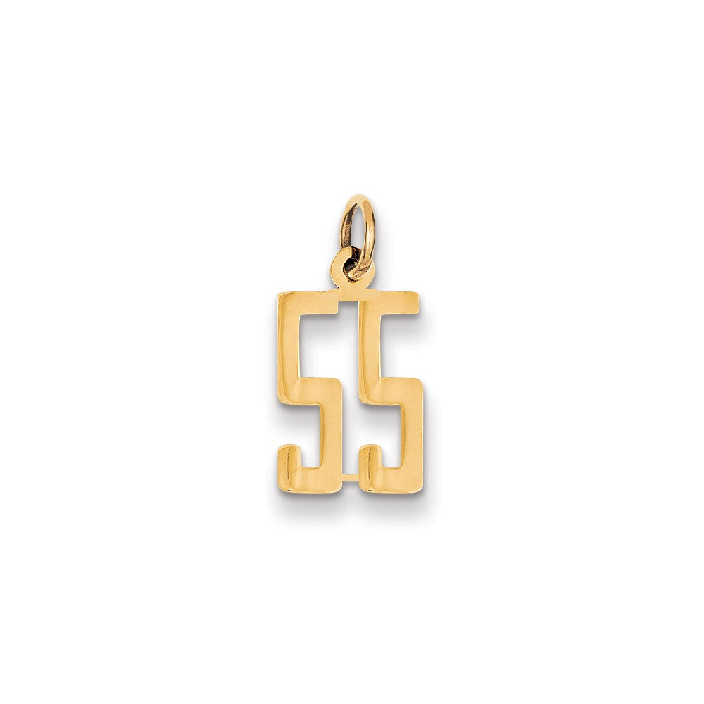 14k Small Elongated Number 55 Charm