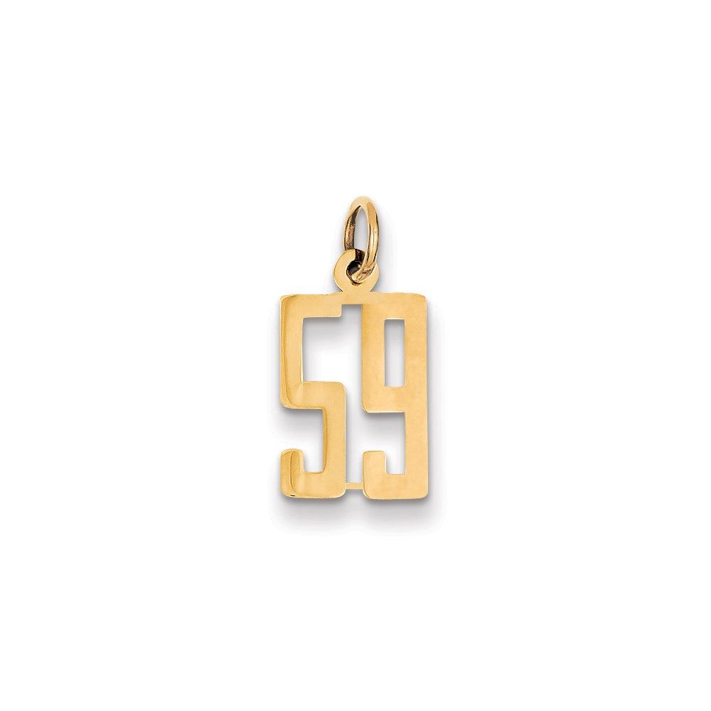 14k Small Elongated Number 59 Charm