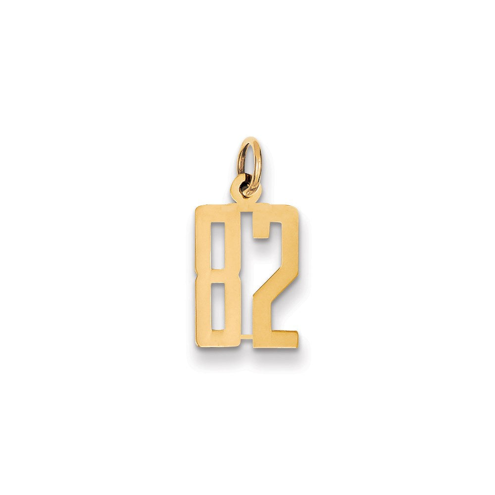 14k Small Elongated Number 82 Charm