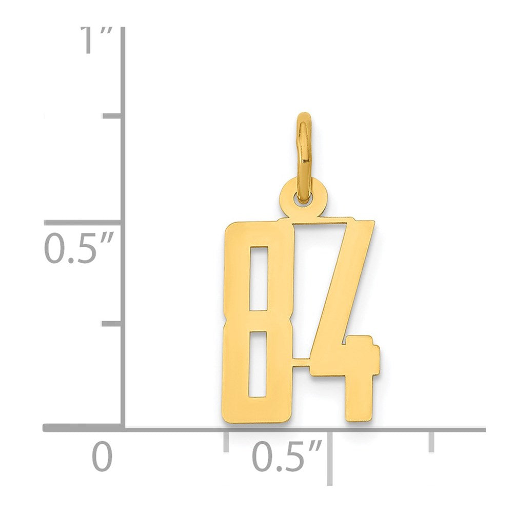 14k Small Elongated Number 84 Charm